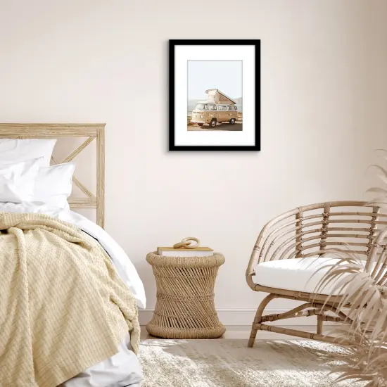 Americanflat Poster Frame with Mat - Large Picture Frame - Polished Plexiglass Cover - Hanging Hardware for Horizontal and Vertical Display - Black {6}