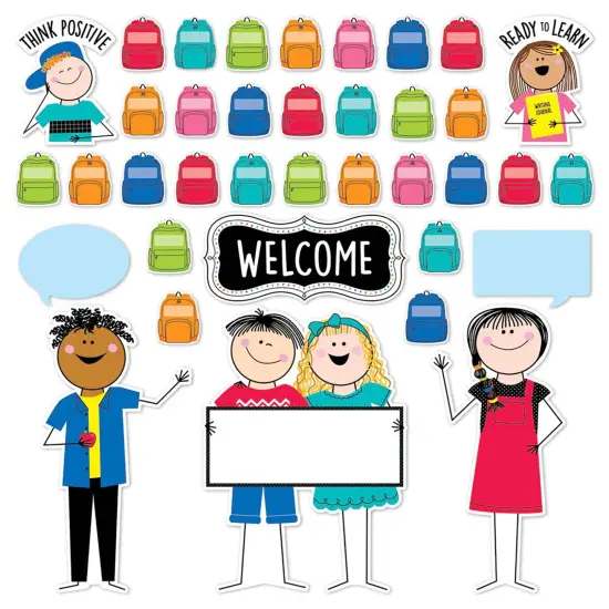 Stick Kids All Are Welcome Bulletin Board Set {2}