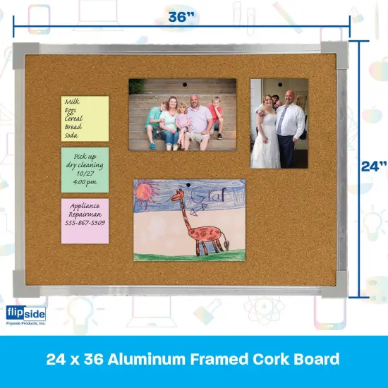 Aluminum Framed Cork Board, 24" x 36" {5}