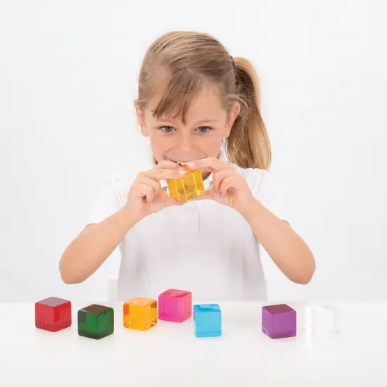 Perception Cubes - Set of 8 - Assorted Colors - Transparent Manipulatives {3}