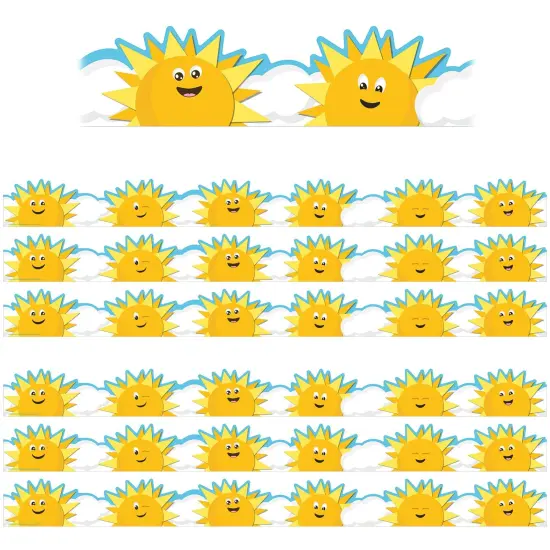 Growth Mindset Sun & Clouds Deco Trim&reg; Extra Wide Die-Cut, 37 Feet Per Pack, 6 Packs {1}