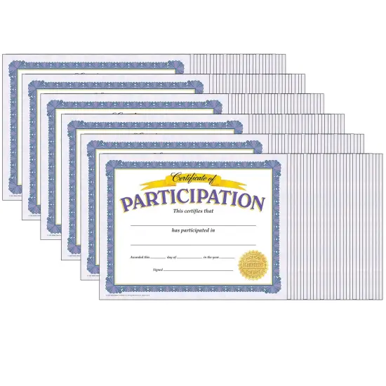 Certificate of Participation Classic Certificates, 30 Per Pack, 6 Packs {1}