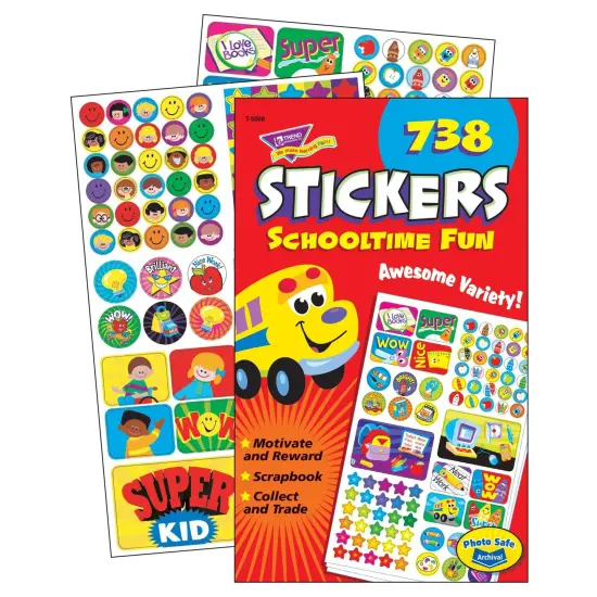 Schooltime Fun Sticker Pad, 738 Sticker Per Pad, Pack of 6 {2}