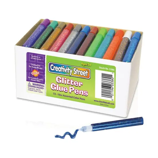 Glitter Glue Pens, Classroom Pack, Assorted Iridescent & Neon Colors, 0.34 fl. oz., 72 Pens {1}