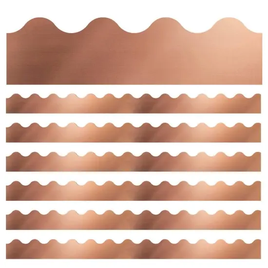 Sparkle + Shine Rose Gold Foil Scalloped Border, 39 Feet Per Pack, 6 Packs {2}