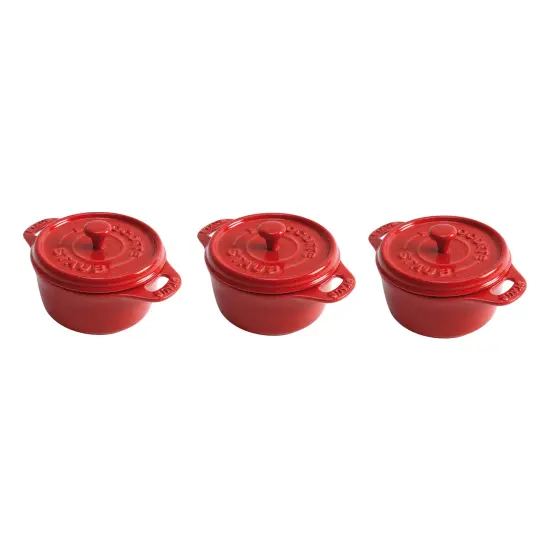 STAUB Ceramic 3-pc Mini Round Cocotte Set {3}