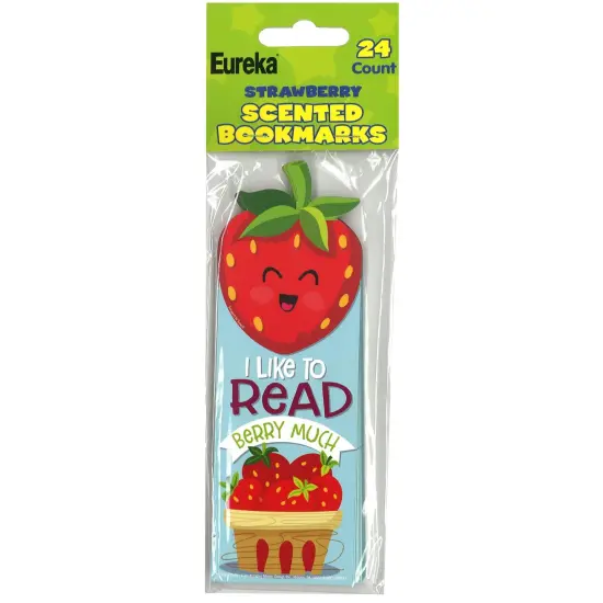 Strawberry Scented Bookmarks, 24 Per Pack, 3 Packs {3}