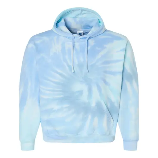 Colortone&reg; Tie-Dyed Hooded Turtle Neck Long Sleve Sweatshirt Lagoon {1}