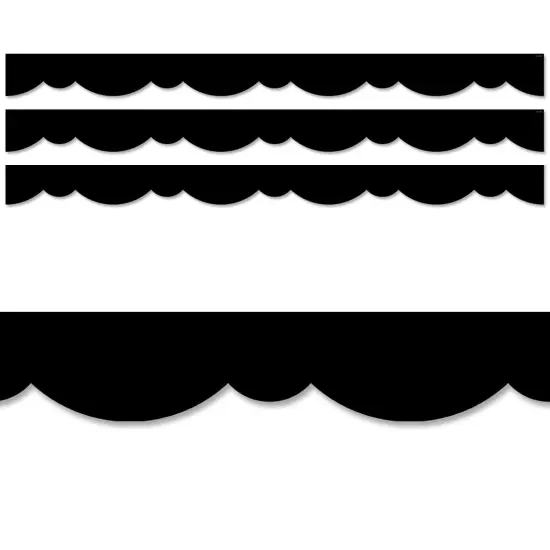 Core D&eacute;cor Black Stylish Scallops EZ Border, 48 Feet Per Pack, 3 Packs {1}
