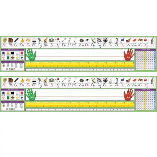 Adhesive Primary Modern Manuscript Desk Plates, 17.5" x 4", 36 Per Pack, 2 Packs {1}