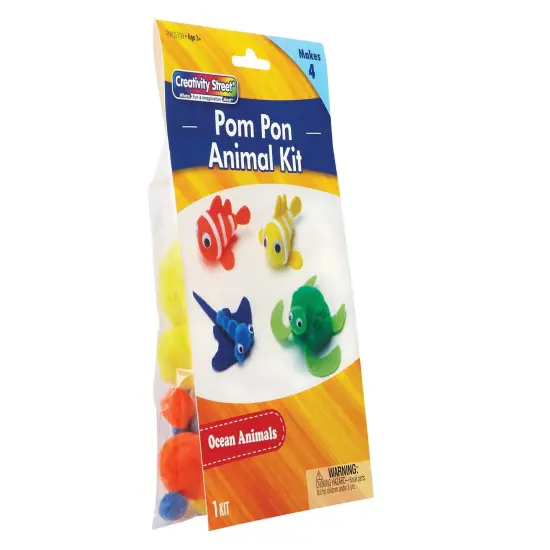 Pom Pon Animal Kit, Ocean Animals, Assorted Sizes, 4 Animals Per Kit, 6 Kits {2}