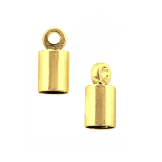End Cap with Loop 4mm Gold Plated (Package of 2) {2}