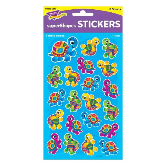 Terrific Turtles superShapes Stickers-Large, 168 Per Pack, 6 Packs {4}