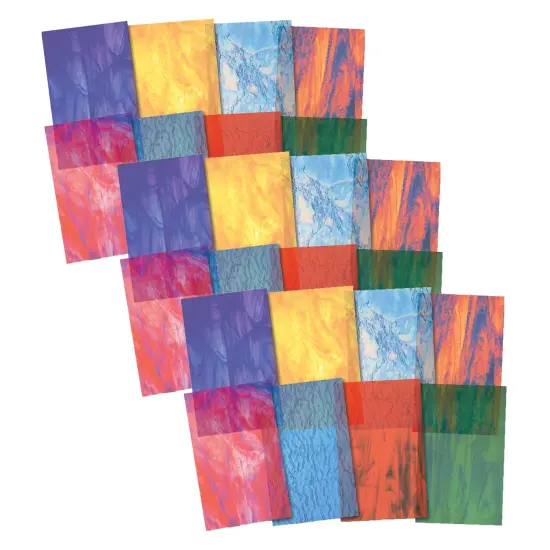 Stained Glass Paper, 8-1/2" x 11", 24 Sheets Per Pack, 3 Packs {1}