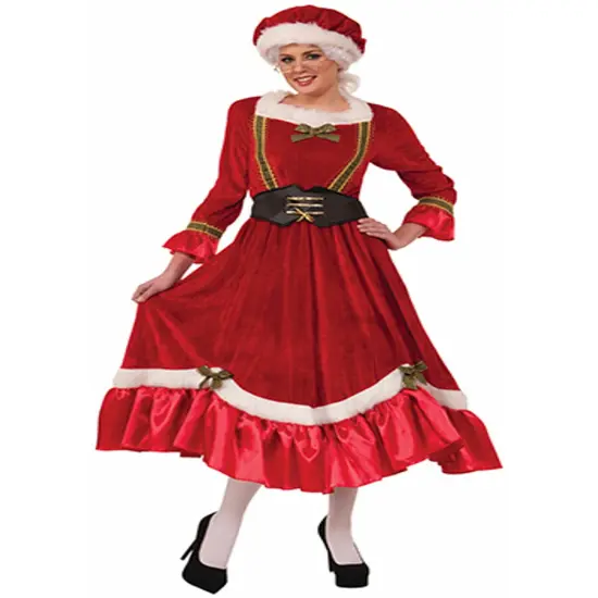 WomensMrs Santa Claus Red Dress Christmas Holiday Costume {1}
