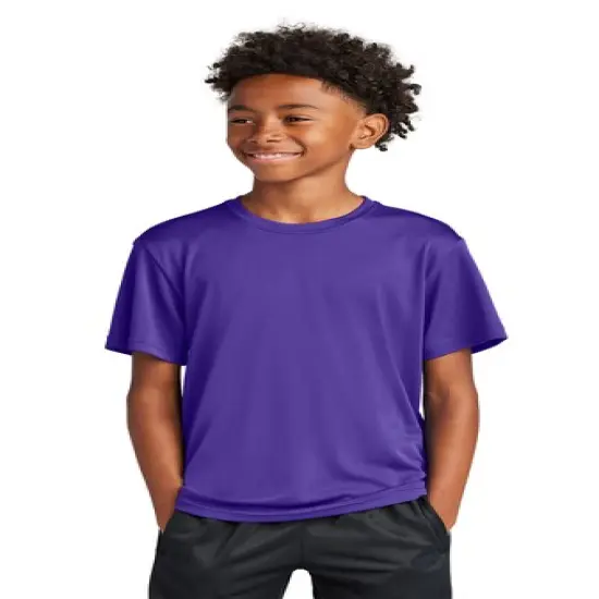 Sport-Tek&reg; Youth Crewneck Short Sleeve PosiCharge Competitor Tee Purple {1}