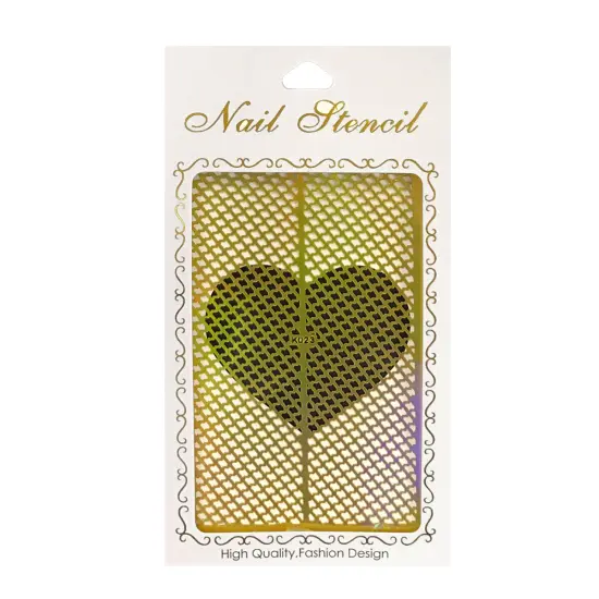 Wrapables Gold Nail Art Guide Large Nail Stencil Sheet - Scroll {1}