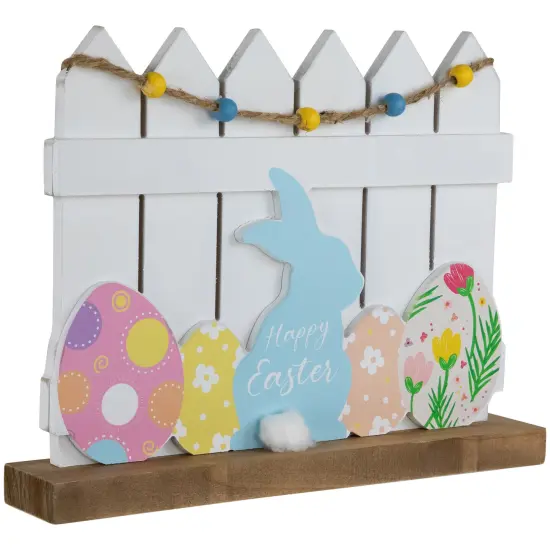 Northlight Happy Easter Bunny with Picket Fence Decoration - 11.75" Multi {5}