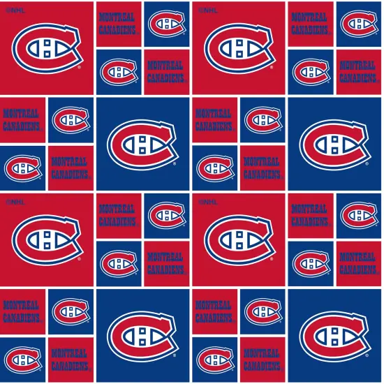 Sykel Enterprises NHL Team Cotton Fabric-Montreal Canadiens Geometric Cotton Quilting Fabric {1}