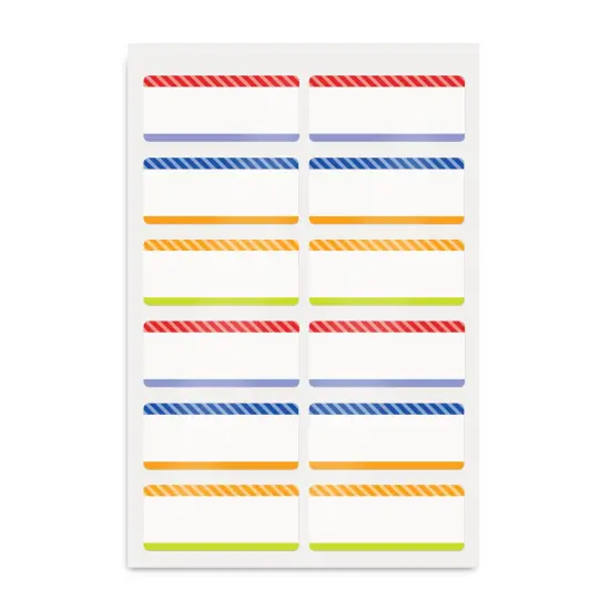 Avery No-Iron Fabric Name Labels, Playful Stripes Preprinted Designs, Handwrite Only, 24 Preprinted Labels (40774) {1}