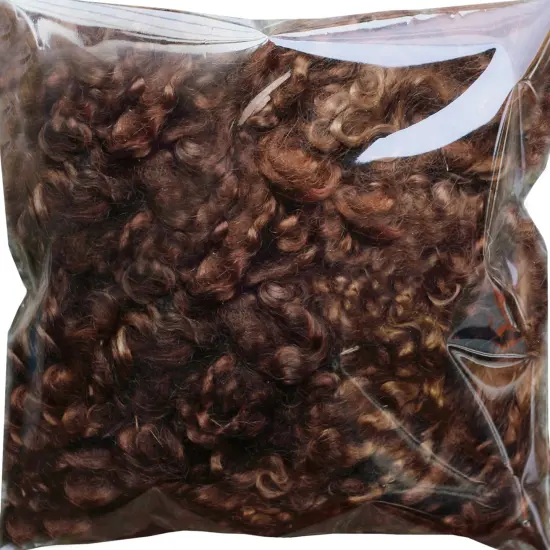 BROWN MOHAIR LOCKS. Organic Hand-Dyed Curly Wool for Rooting Doll Hair, Felting, Blending, Spinning. 1oz {4}