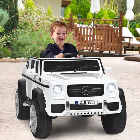 12V Kids Ride On Car with 2.4G Remote Control and USB Interface White {3}