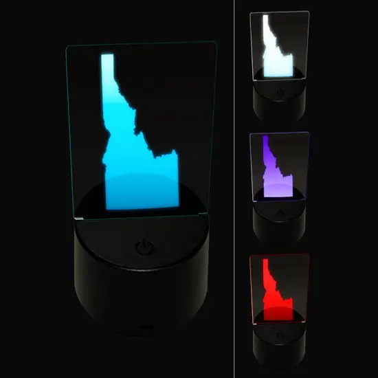 Idaho State Silhouette 3D Illusion LED Night Light Sign Nightstand Desk Lamp {1}