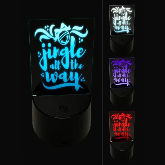 Jingle All the Way Christmas 3D Illusion LED Night Light Sign Nightstand Desk Lamp {1}