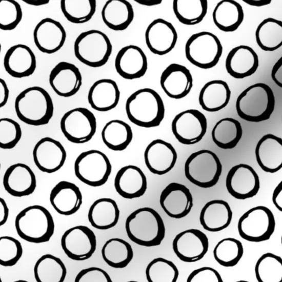 Various Fabrics by the Yard or Fat Quarter Black And White Circles Modern Geometric Fun Bubbles Monochrome Watercolor Doodles Custom Printed Fabric by Spoonflower {7}