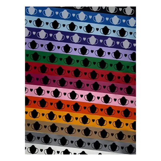Face Mask Icon Solid Satin Ribbon for Bows Gift Wrapping DIY Craft Projects - 1" - 3 Yards Black Ribbon {1}