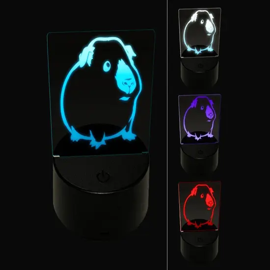 Sweet Himalayan Guinea Pig 3D Illusion LED Night Light Sign Nightstand Desk Lamp {1}