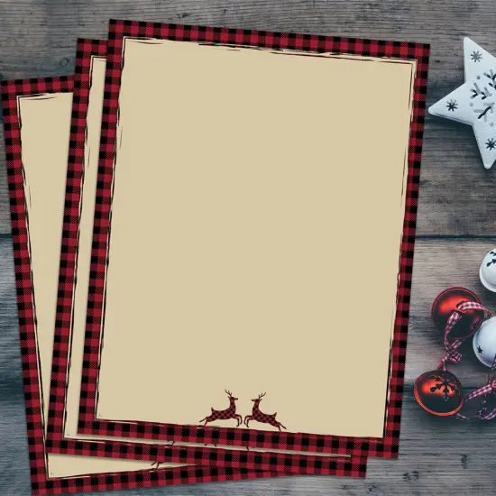 Great Papers! Buffalo Red Reindeer Holiday Stationery Letterhead, 8.5" x 11", Inkjet and Laser Printer Compatible, 80 count {3}