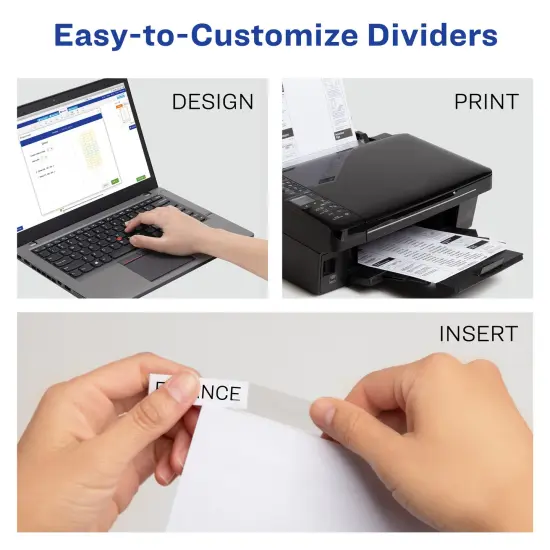 Avery 5 Tab Binder Dividers, White with Insertable Clear Big Tabs, 1 Set Pack, 8 Packs, 8 Sets Total (11122) {2}