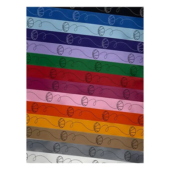Bouncing Basketball Satin Ribbon for Bows Gift Wrapping - 1" - 3 Yards Purple Ribbon {1}