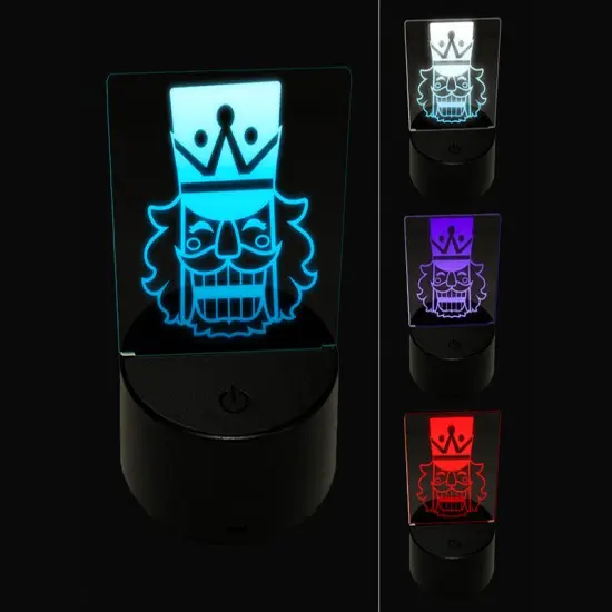 Happy Smiling Christmas Nutcracker Face 3D Illusion LED Night Light Sign Nightstand Desk Lamp {1}