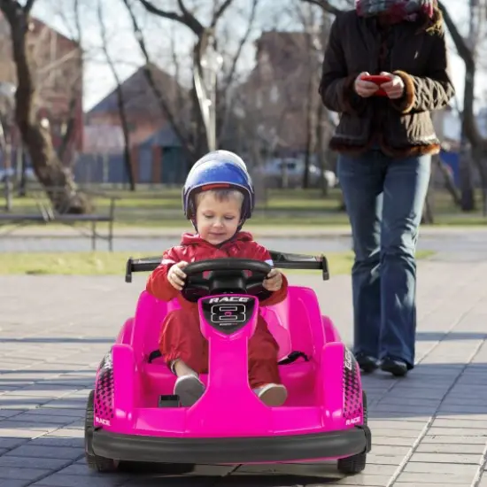 Electric Ride-On Go-Cart with Remote Control and Safety Belt Pink {2}