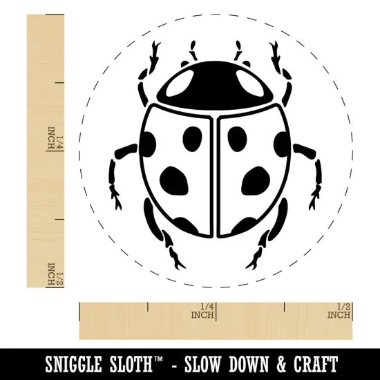 Ladybug Drawing Self-Inking Rubber Stamp for Stamping Crafting Planners Green {1}