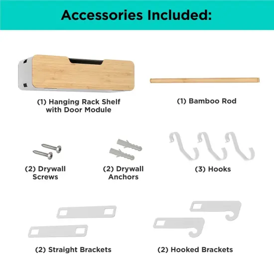 BLACK+DECKER White Hanging Rack System-Shelf W/ Door (BDSTKT282WH) {5}