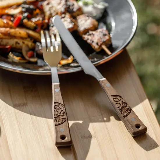 Petromax 5-Piece Camping Cutlery Set, Durable Stainless Steel Silverware with Walnut Wooden Handles, Portable Reusable Flatware for Travel and Backpacking {6}