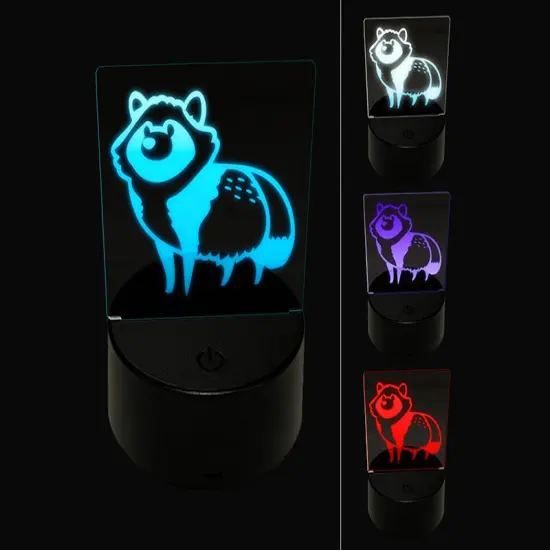 Alert Tanuki Japanese Raccoon Dog 3D Illusion LED Night Light Sign Nightstand Desk Lamp {1}