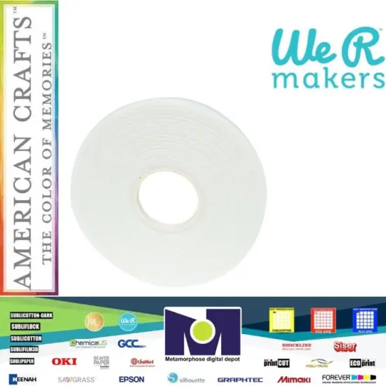 Sticky Thumb Double-Sided Foam Tape 3.94 Yards-White, 1/2"X1mm - 1 Roll 60000310 {1}