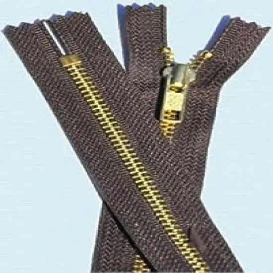 20" Boot Zipper YKK #5 Boot Zipper ~ Brass Closed Bottom ~ YKK Color 570 Sept Brown (1 Zippers/pack) {1}