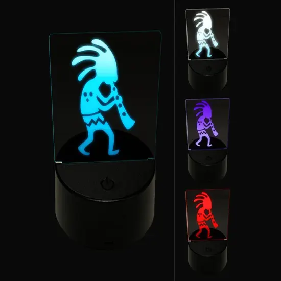 Kokopelli Southwest Native American Fertility Deity 3D Illusion LED Night Light Sign Nightstand Desk Lamp {1}