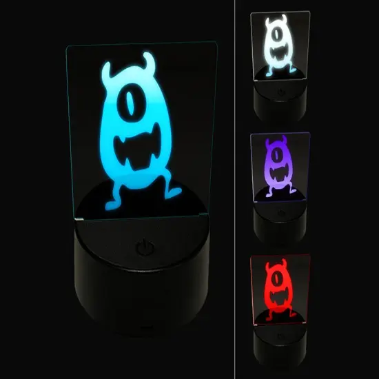 One Eyed Monster Creature 3D Illusion LED Night Light Sign Nightstand Desk Lamp {1}
