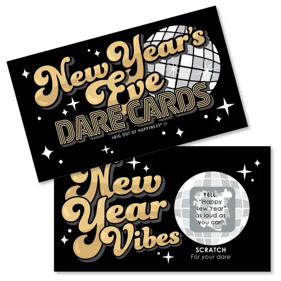 Big Dot of Happiness Disco New Year - Groovy NYE Party Game Scratch Off Dare Cards - 22 Count {1}