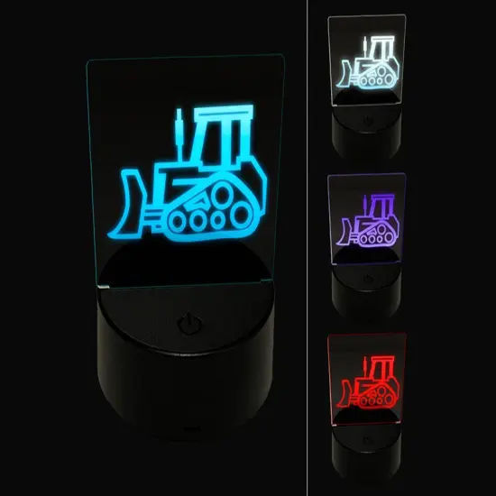 Bulldozer Dozer Construction Vehicle 3D Illusion LED Night Light Sign Nightstand Desk Lamp {1}
