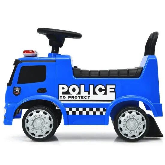 Mercedes Benz Kids Ride On Push Licensed Police Car-Blue {4}
