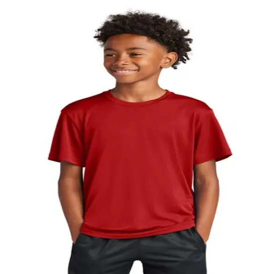 Sport-Tek&reg; Youth Crewneck PosiCharge Competitor Short Sleeve Tee Deep red {1}