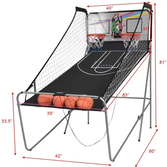 Indoor Double Electronic Basketball Game with 4 Balls {4}