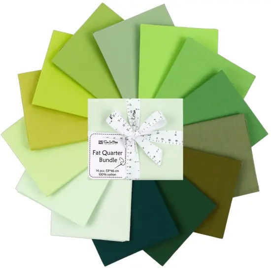 Fat Quarter Bundle -100% Cotton | Pure Solids | Shades of Emerald Greens l Mix Colors | Quilting & Crafting Soft Fabric |Special Gift Bundle {4}